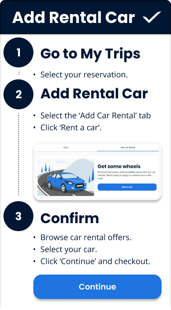 Add or Edit your Car Rental Reservation