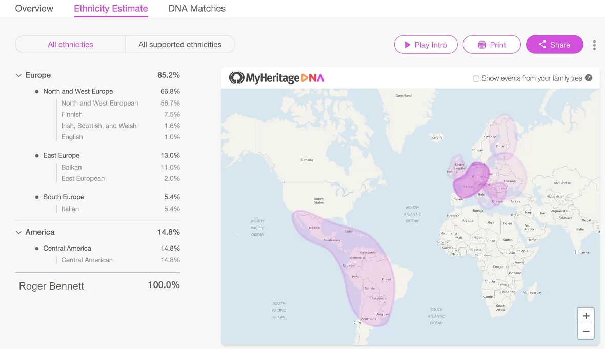 What kind of results do I get with a MyHeritage DNA test?